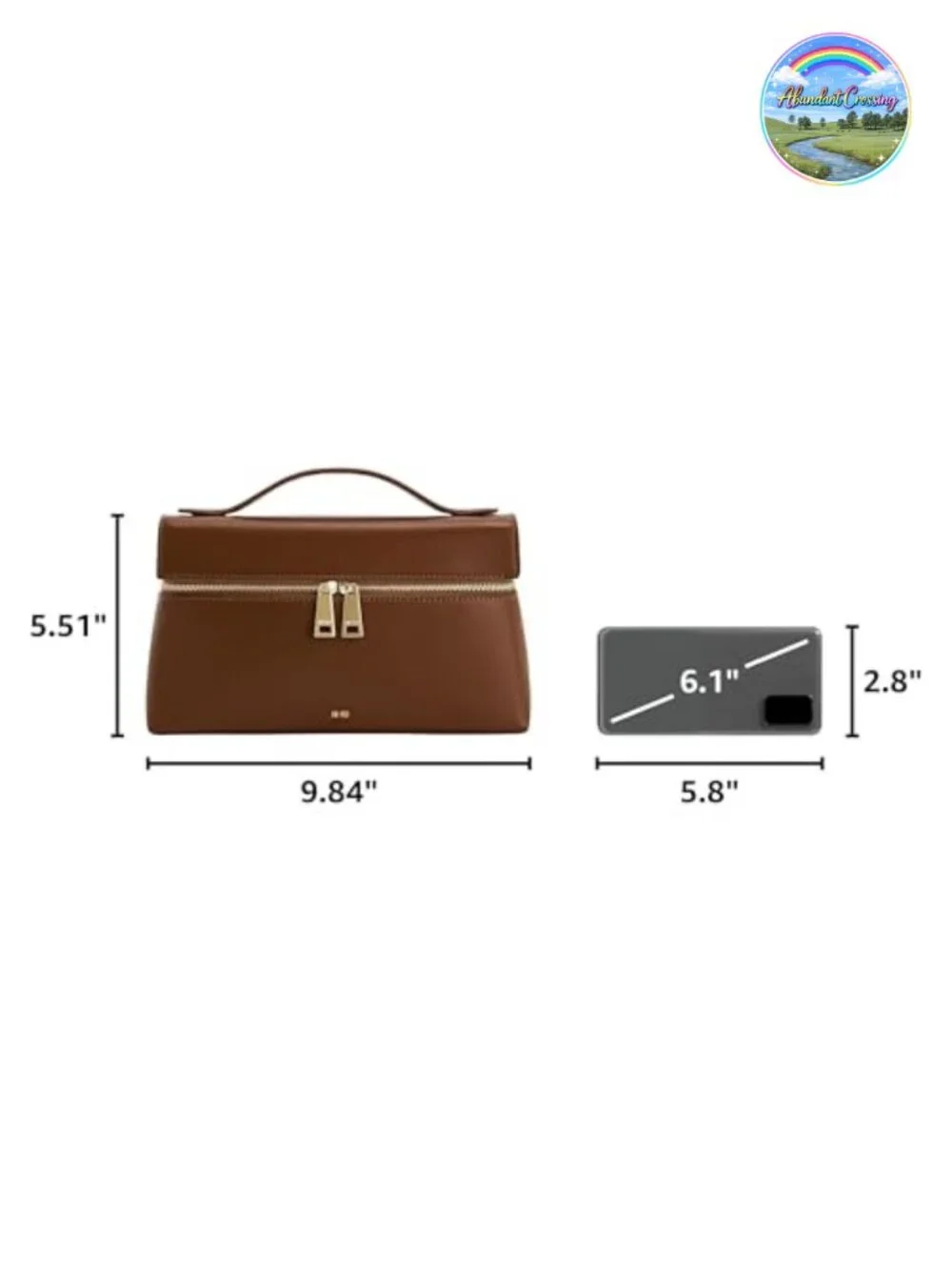Vegan Leather Top Handle Satchel Bag with Gold Hardware